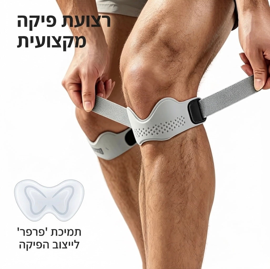 רפידת סיליקון איכותית המאפשרת תמיכה לגיד הפיקה, מתכווננת וגמישה שנותנת תמיכה מדויקת לברך